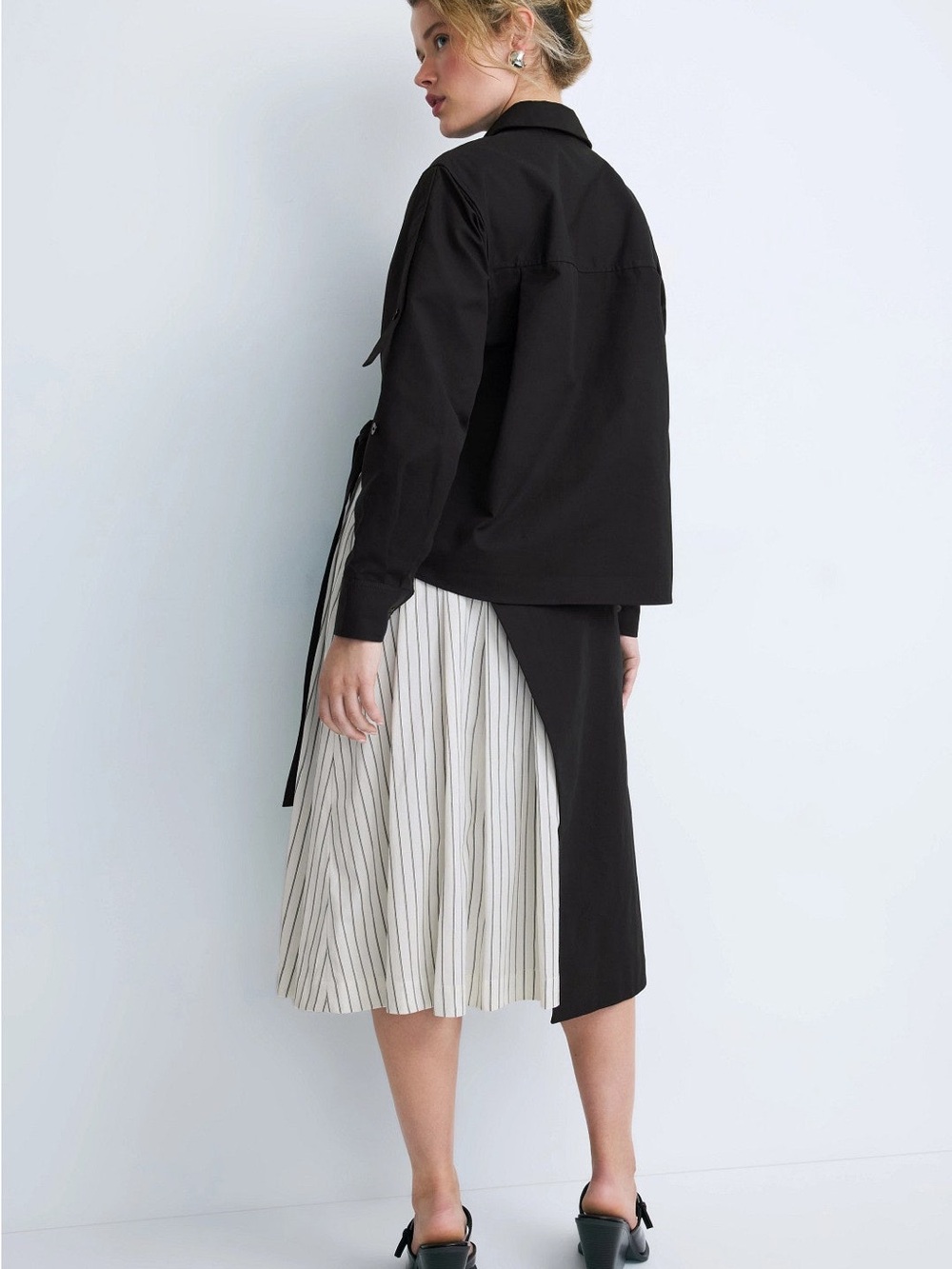 3.1 Phillip Lim Black Button-Front Shirt Dress - Picture 4 of 7